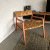 Red Eucalyptus, Tan Leather and Kitenge Chair